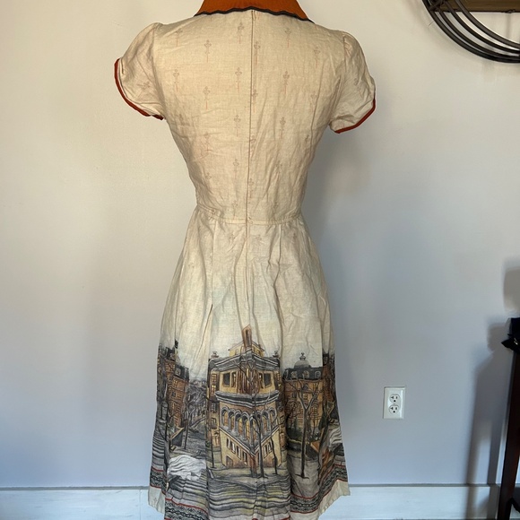 Antix Border Print Button Down Day Dress Medium - Picture 8 of 10